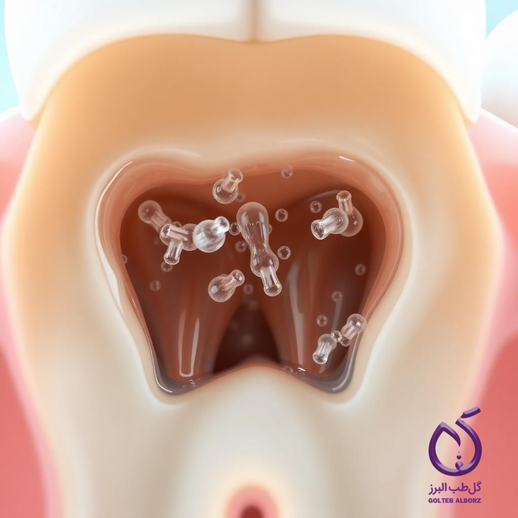 Close-up of NaOCl and EDTA solutions for effective root canal irrigation